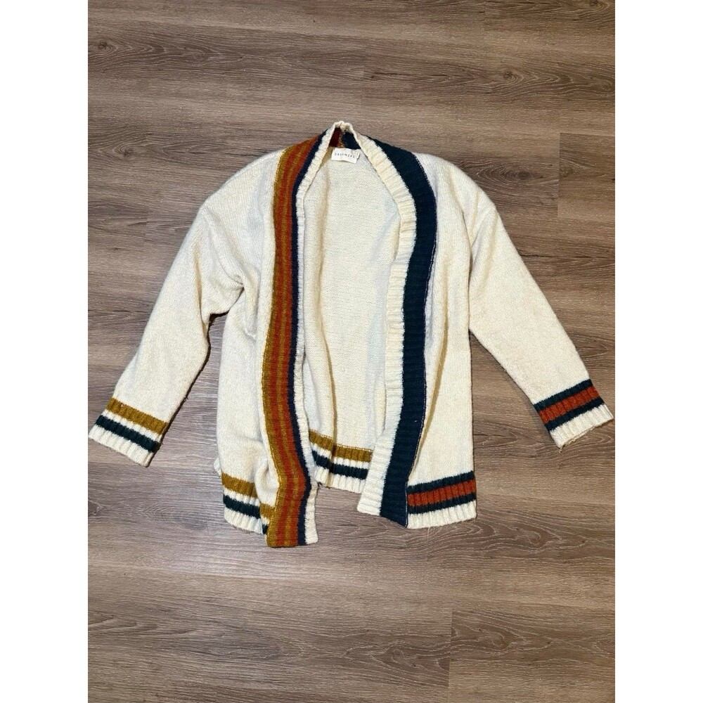 Dreamers Cardigan Sweater Open Front Duster Womens Small Multicolor Stripes